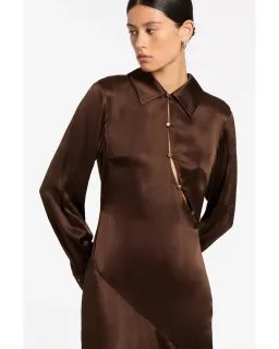 Sir the label Selita Shirt Dress Brown Size 3 / AU 12 for rent on The Volte - image 2