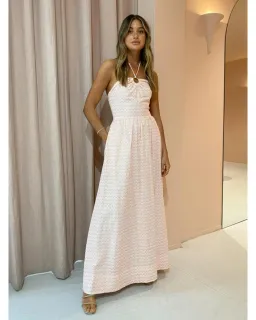 By Nicola Canary Maxi Dress Melon Chevron Size AU 14 for rent on The Volte - image 1
