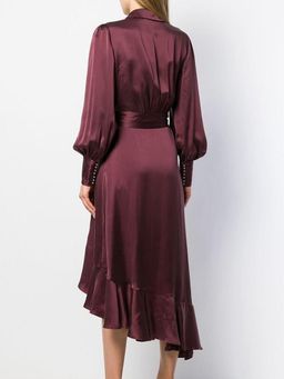 Zimmermann Espionage Wrap Dress Burgundy Size 1 /AU 10 for rent on The Volte - image 4