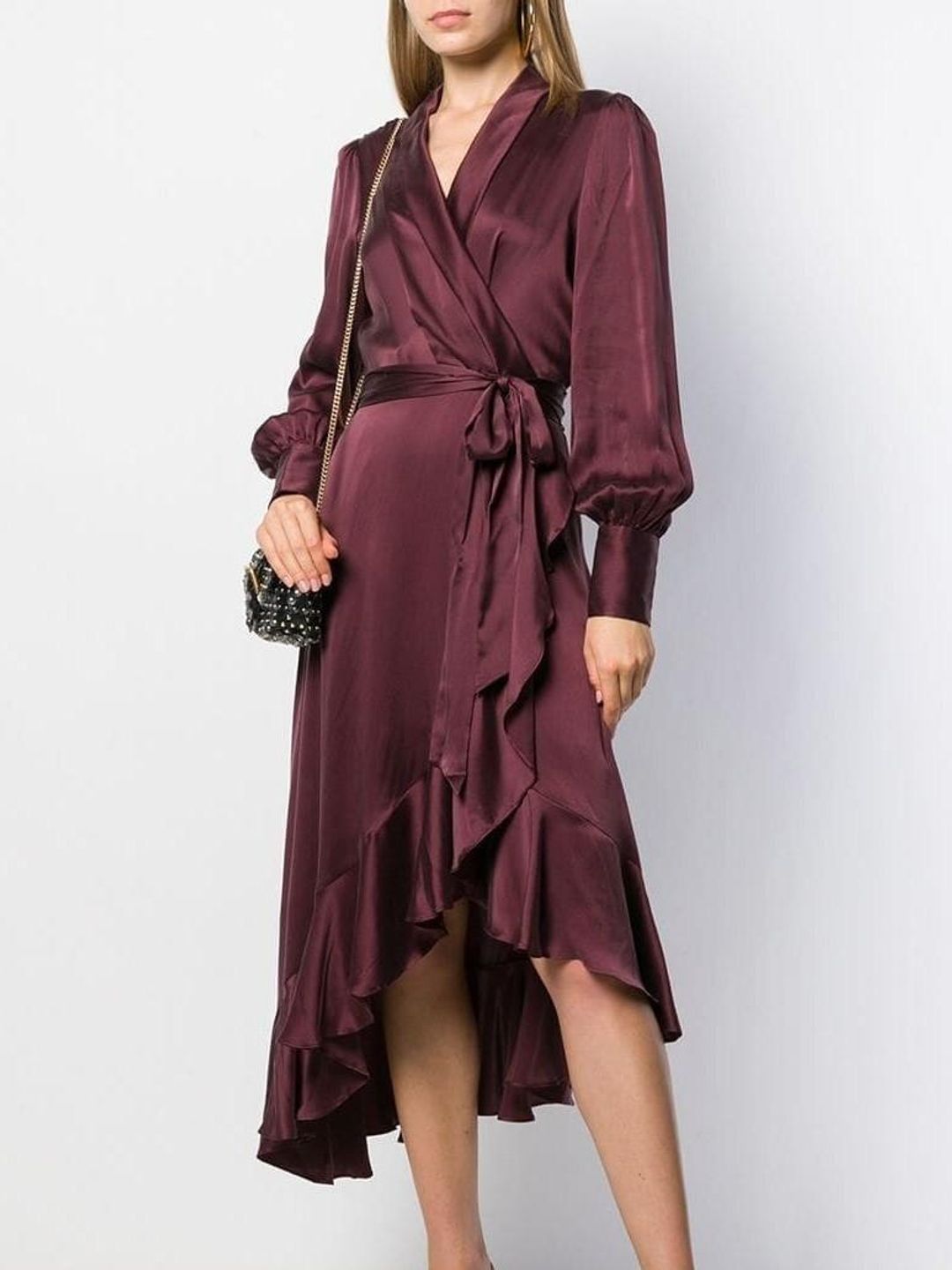 Zimmermann Espionage Wrap Dress Burgundy Size 1 /AU 10 for rent on The Volte - main image