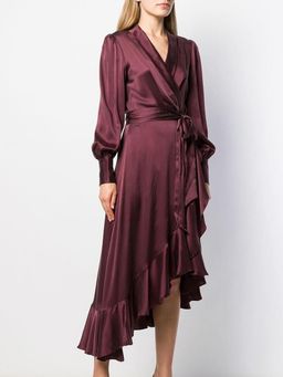 Zimmermann Espionage Wrap Dress Burgundy Size 1 /AU 10 for rent on The Volte - image 3