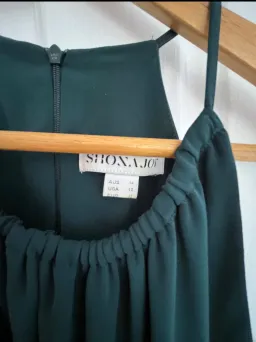 Shona Joy Core High Neck Ruched Dress Emerald Size AU 14 for rent on The Volte - image 6
