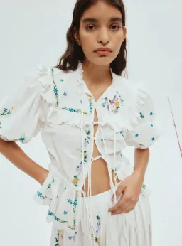 Alemais Willa Embroidered Blouse and Skirt Set Floral Size 14 for rent on The Volte - image 2