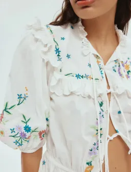 Alemais Willa Embroidered Blouse and Skirt Set Floral Size 14 for rent on The Volte - image 5