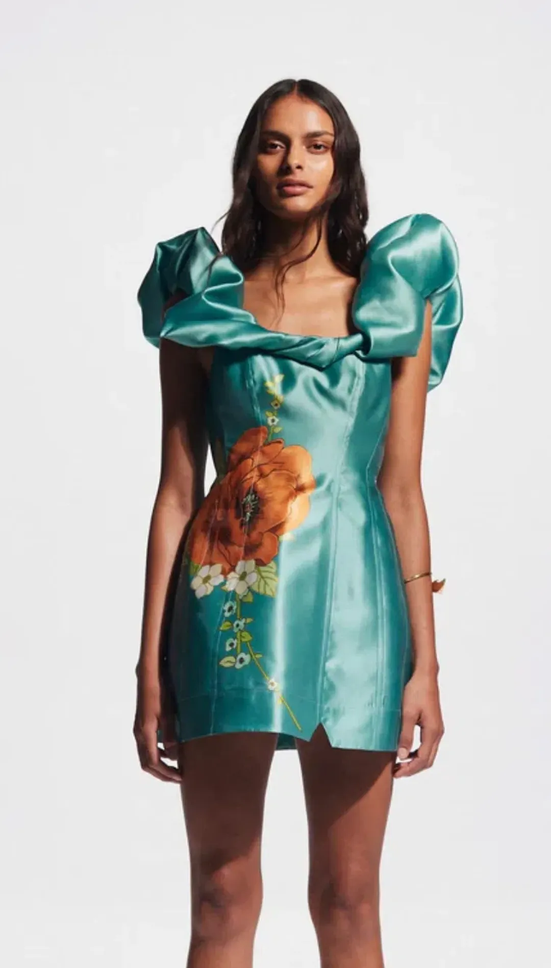 Alemais Regent Mini Dress Jade Green Size 16 for rent on The Volte - main image