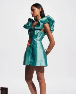 Alemais Regent Mini Dress Jade Green Size 16 for rent on The Volte - image 2