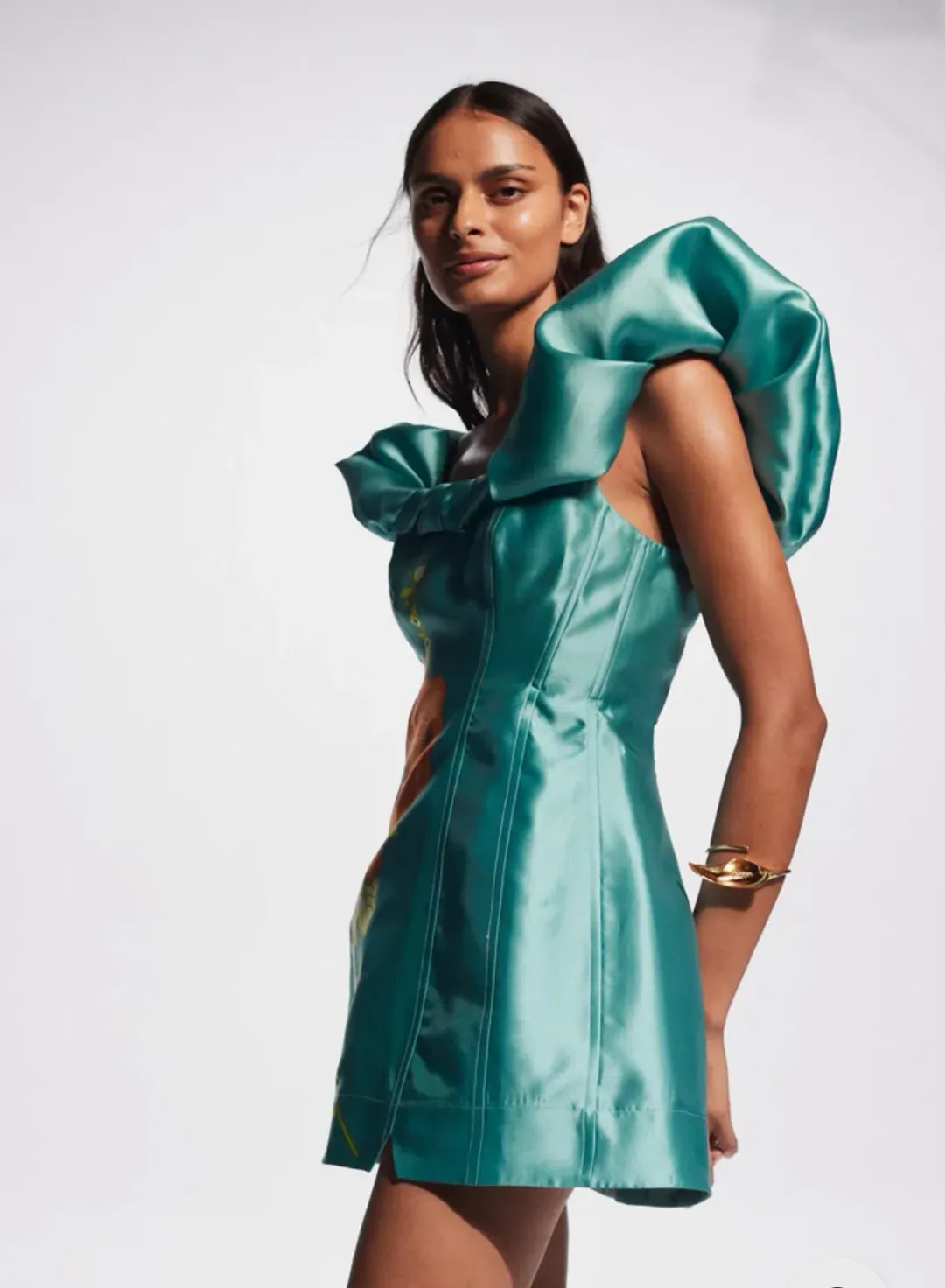 Alemais Regent Mini Dress Jade Green Size 16 for rent on The Volte - main image