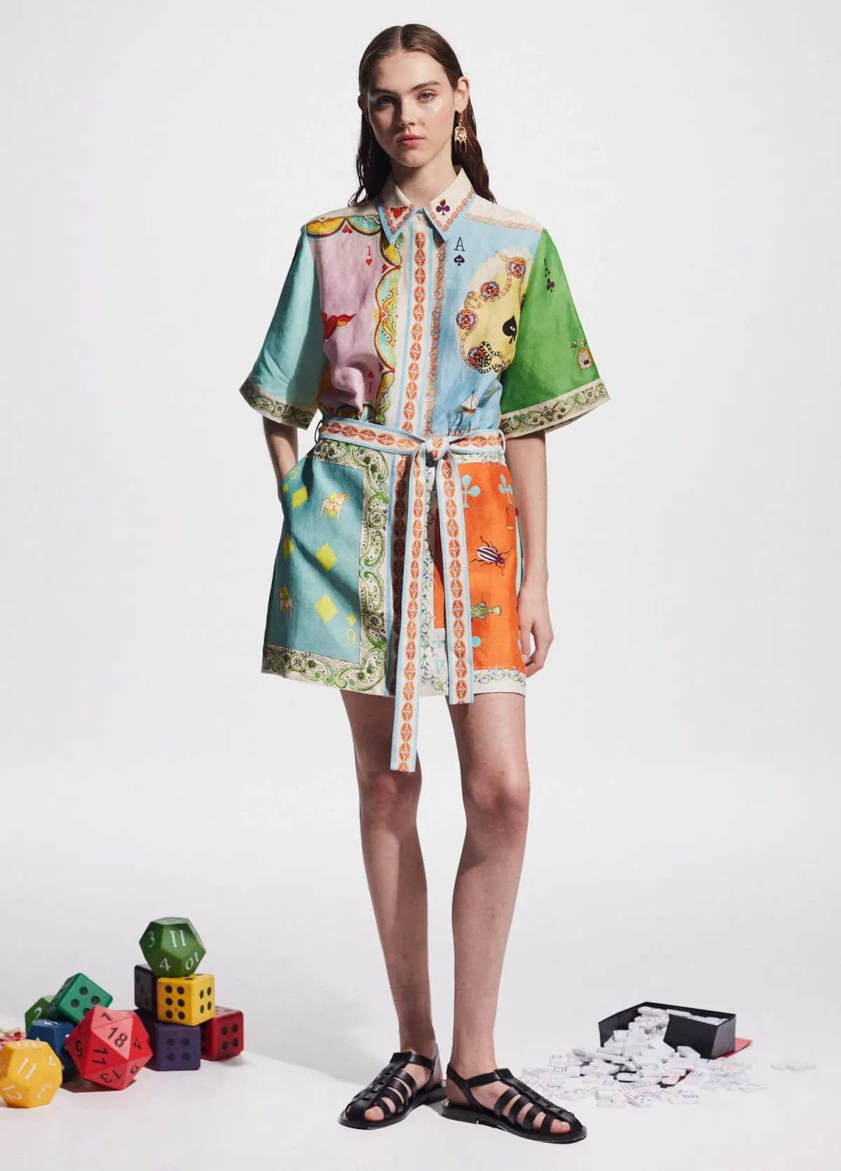 Alemais Rummy Mini Dress Multi Size 16 - Image 1