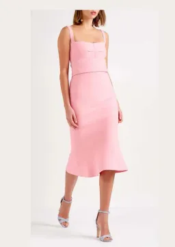 Scanlan Theodore Crepe Knit Bralette Dress Pink Size 8 for rent on The Volte - image 1