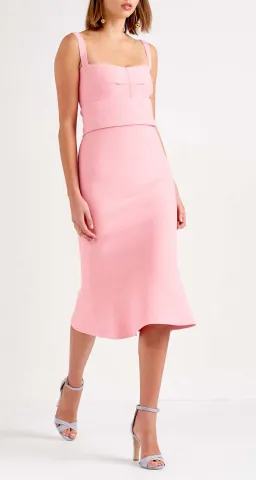Scanlan Theodore Crepe Knit Bralette Dress Pink Size 8 for rent on The Volte - image 3
