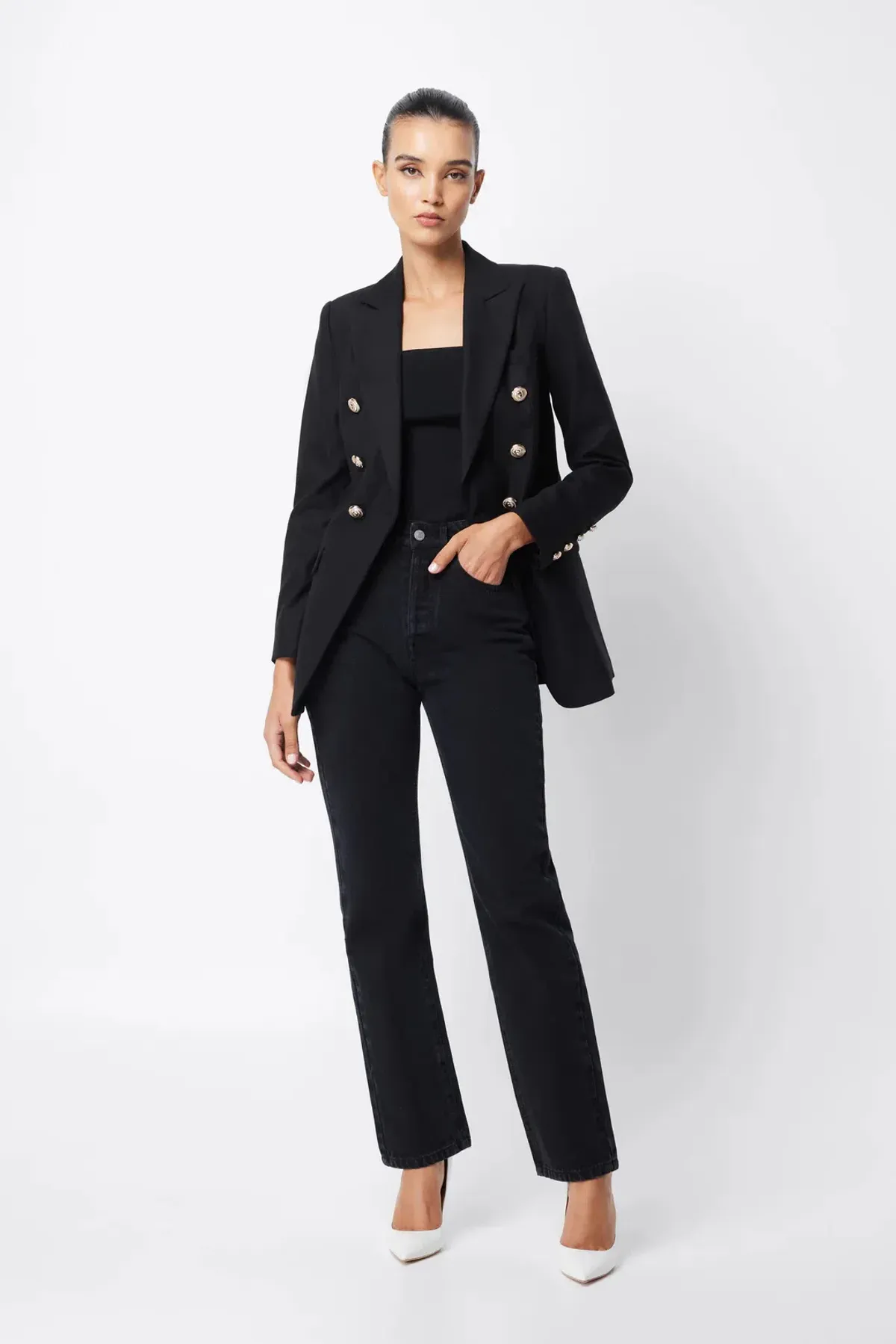 Mossman Signature Blazer Black Size AU 12 for rent on The Volte - main image