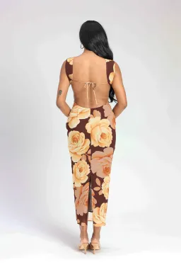 Isabelle Quinn Audrey Midi Dress Maple Floral Size 12 for rent on The Volte - image 2