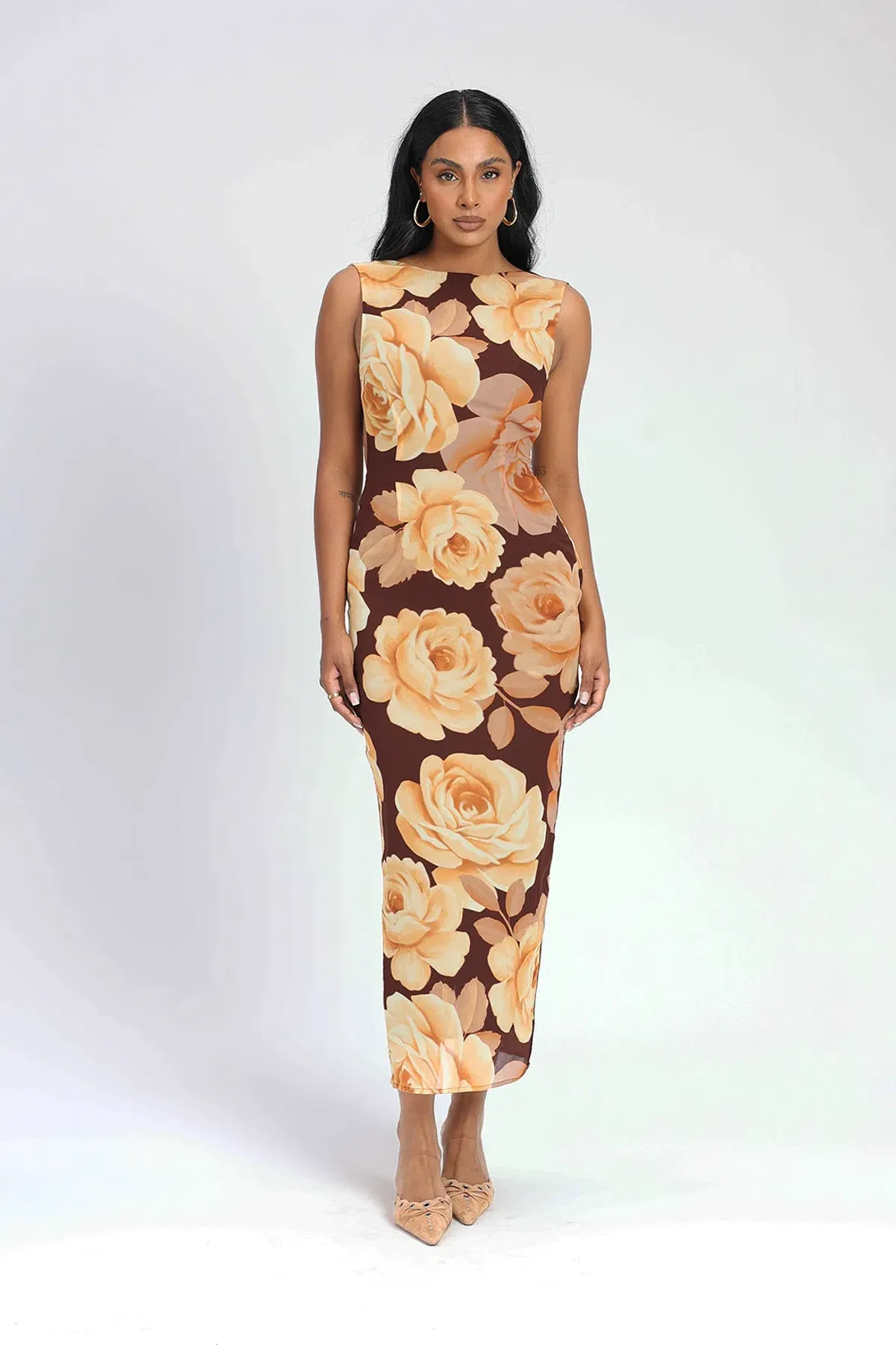 Isabelle Quinn Audrey Midi Dress Maple Floral Size 12 - Image 1