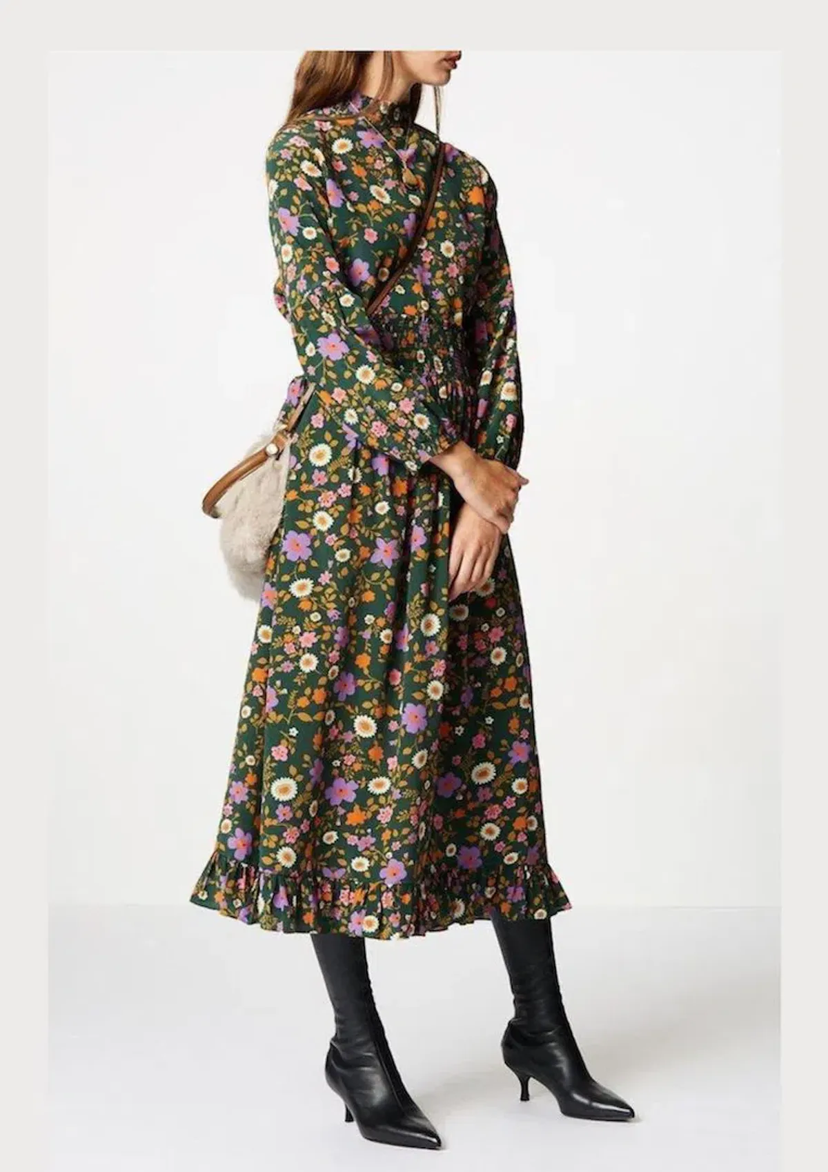 Scanlan Theodore CDC Printed Ruffle Hem Dress Floral Size 8 - Image 1