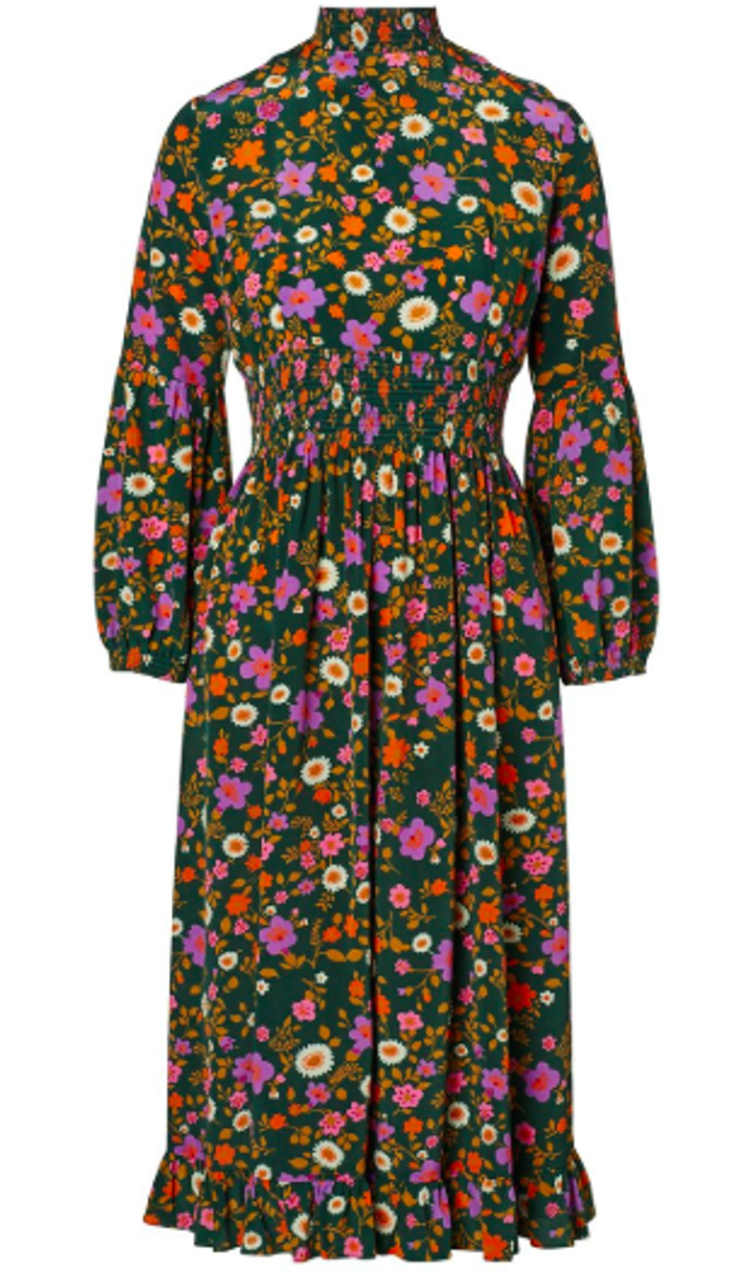 Scanlan Theodore CDC Printed Ruffle Hem Dress Floral Size 8 for rent on The Volte - main image