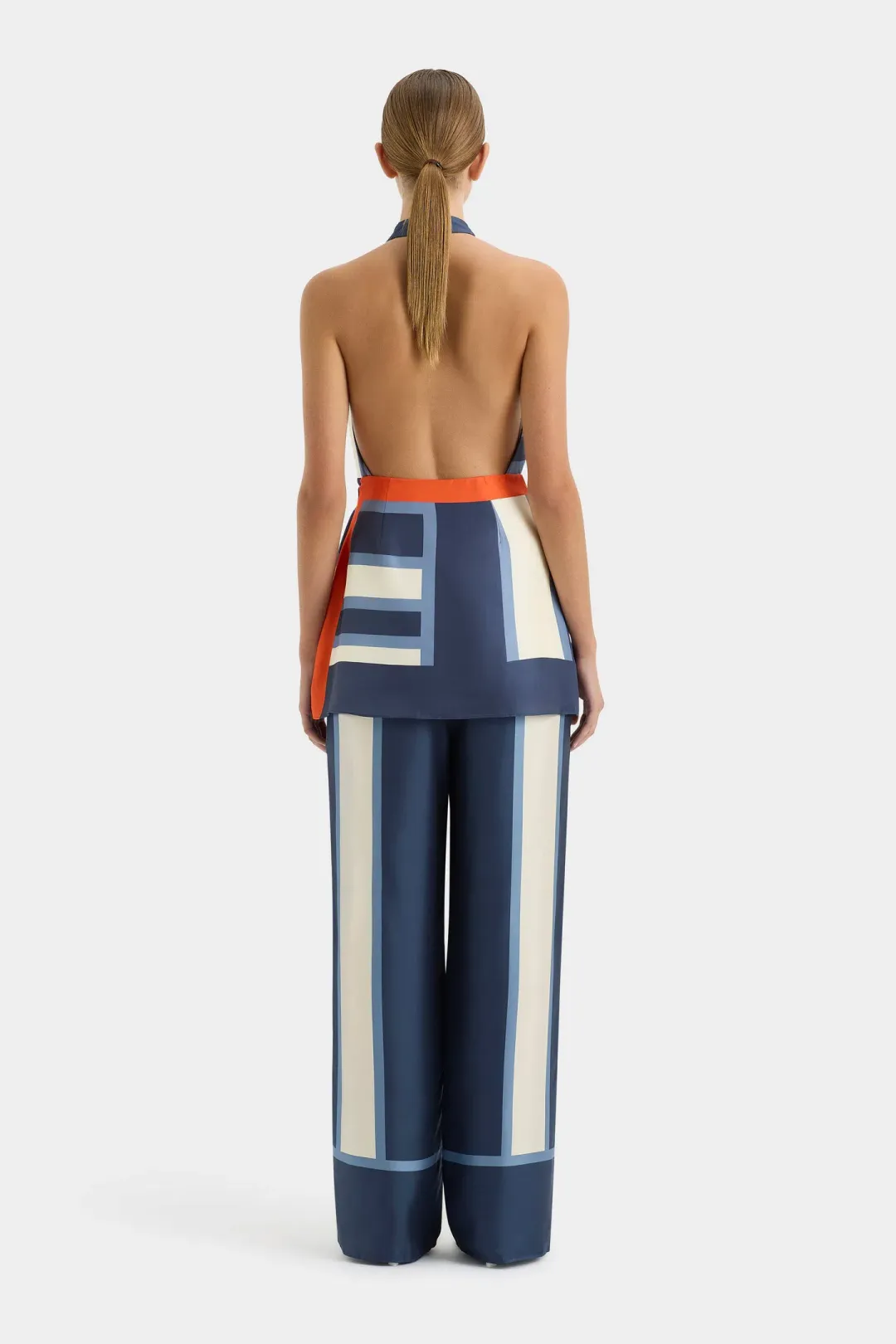 Sir the Label Dazed Wrap Halter Mini and Relaxed Pant Set in Studio Print Size 8 for rent on The Volte - main image