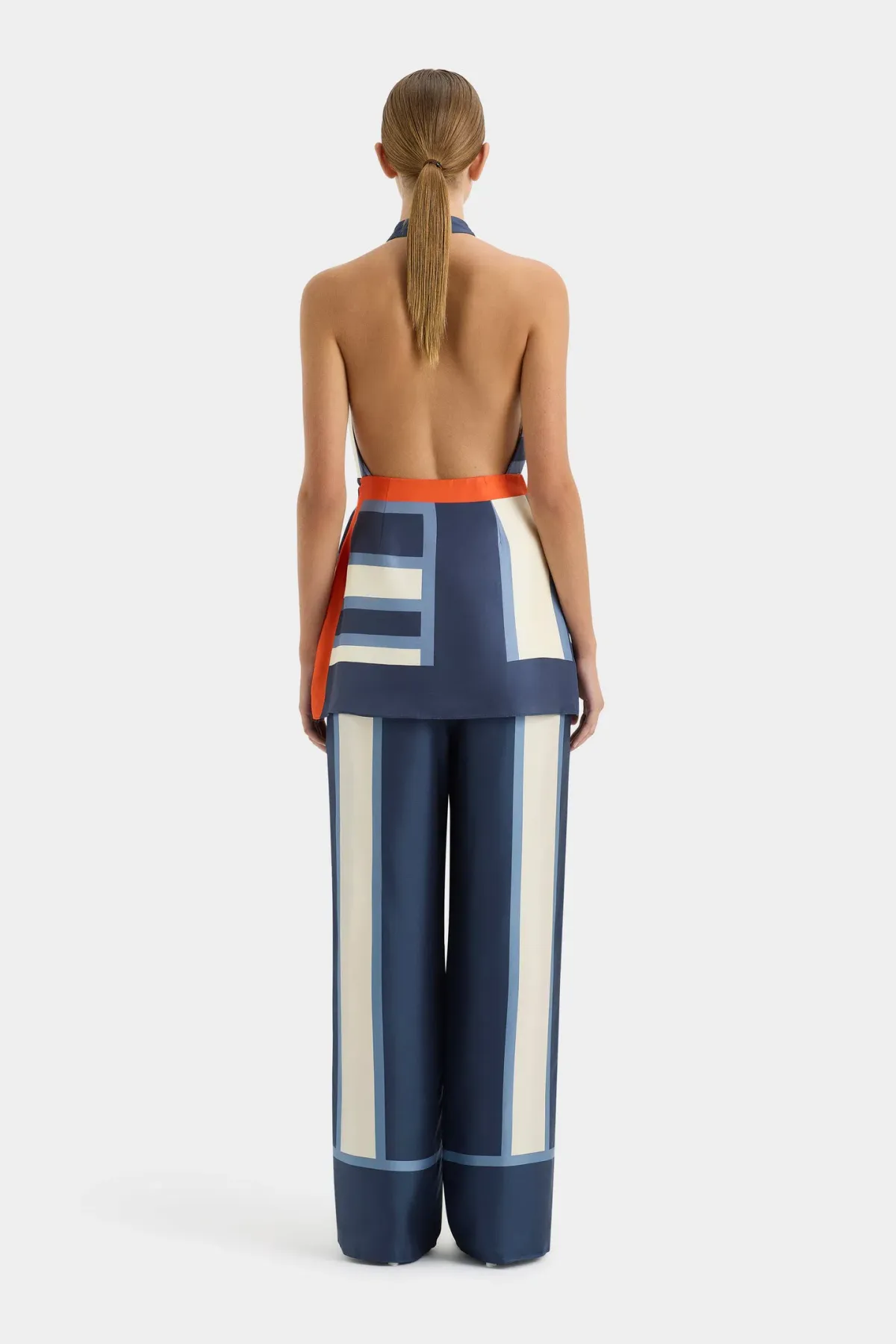 Sir the Label Dazed Wrap Halter Mini and Relaxed Pant Set in Studio Print Size 8 - Image 2