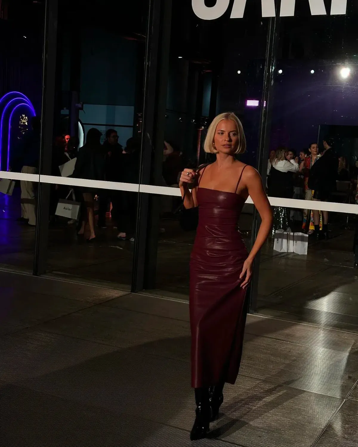Theodore Faux Leather Dress Size 8 - Image 3