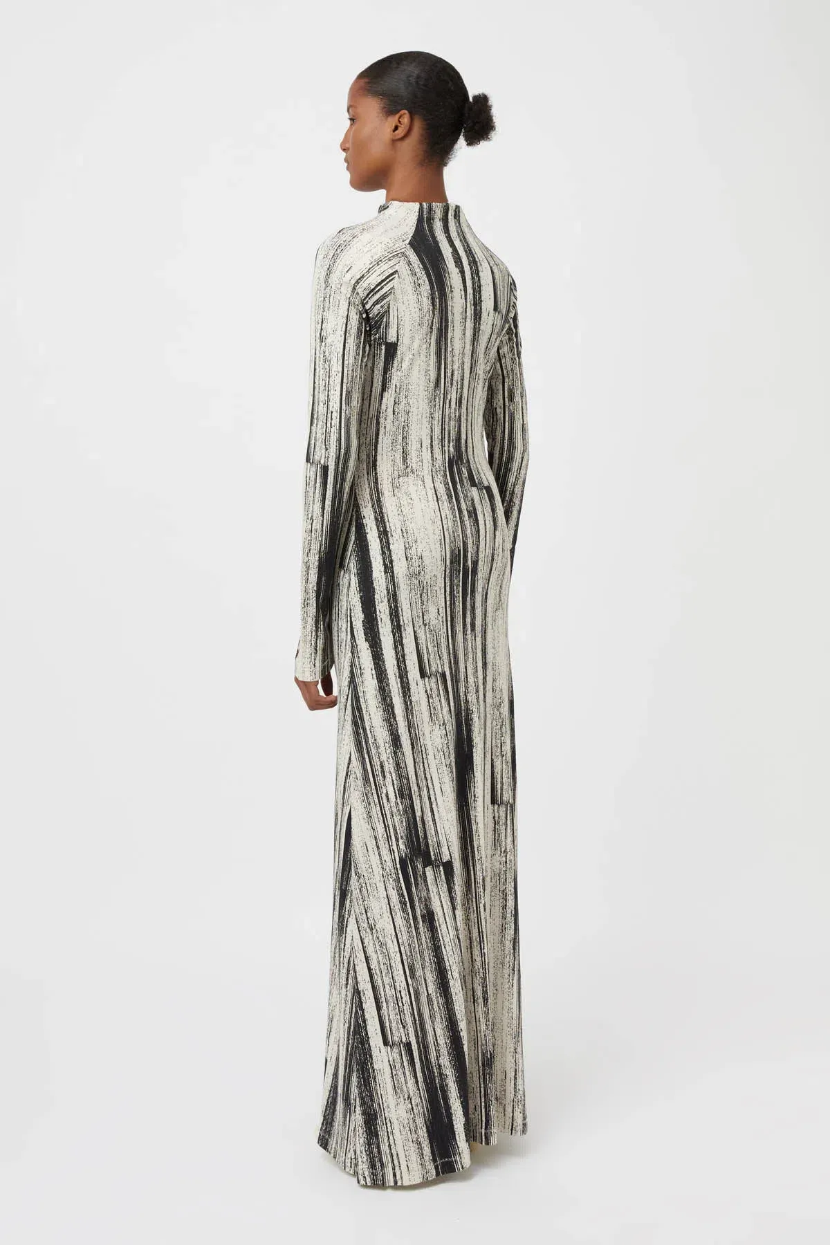 Camilla and Marc Arch Long Sleeve Midi Dress in Black Print Size 8 - Image 3