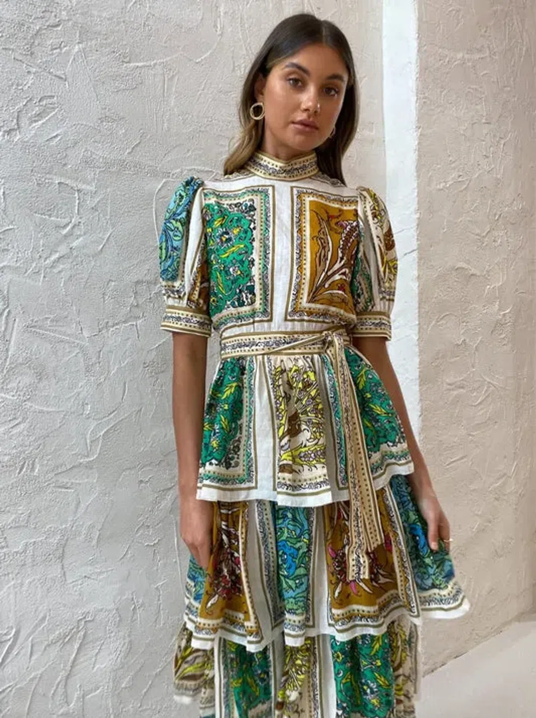 Alemais Delphine Tiered Dress Multi Size 8 for rent on The Volte - main image