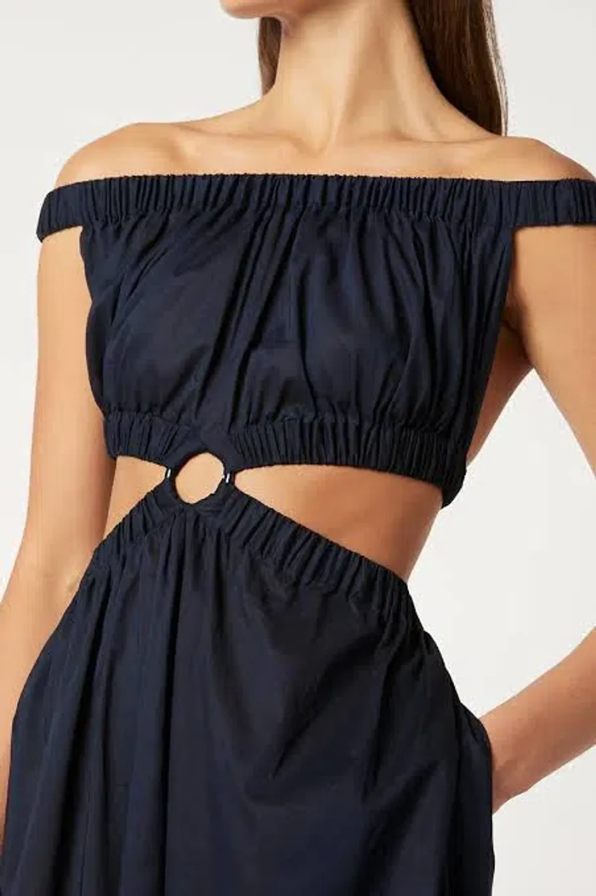 Scanlan Theodore Cotton Voille Ring Maxi Dress Black Size M /Au 10 - Image 4