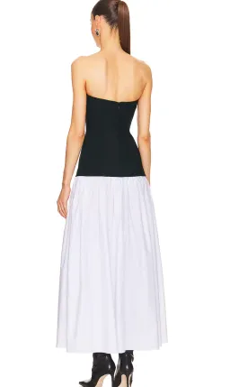 Helsa Faille Colorblock Midi Dress Black/White Size 8 for rent on The Volte - image 8