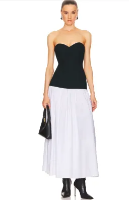 Helsa Faille Colorblock Midi Dress Black/White Size 8 for rent on The Volte - image 6
