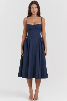 House of CB Samaria Corset Sundress Navy Size 6 for rent on The Volte - image 3