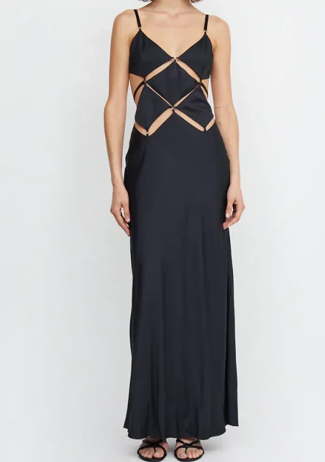 Bec & Bridge Diamond Days Strap Maxi Dress Black Size 6 for rent on The Volte - main image