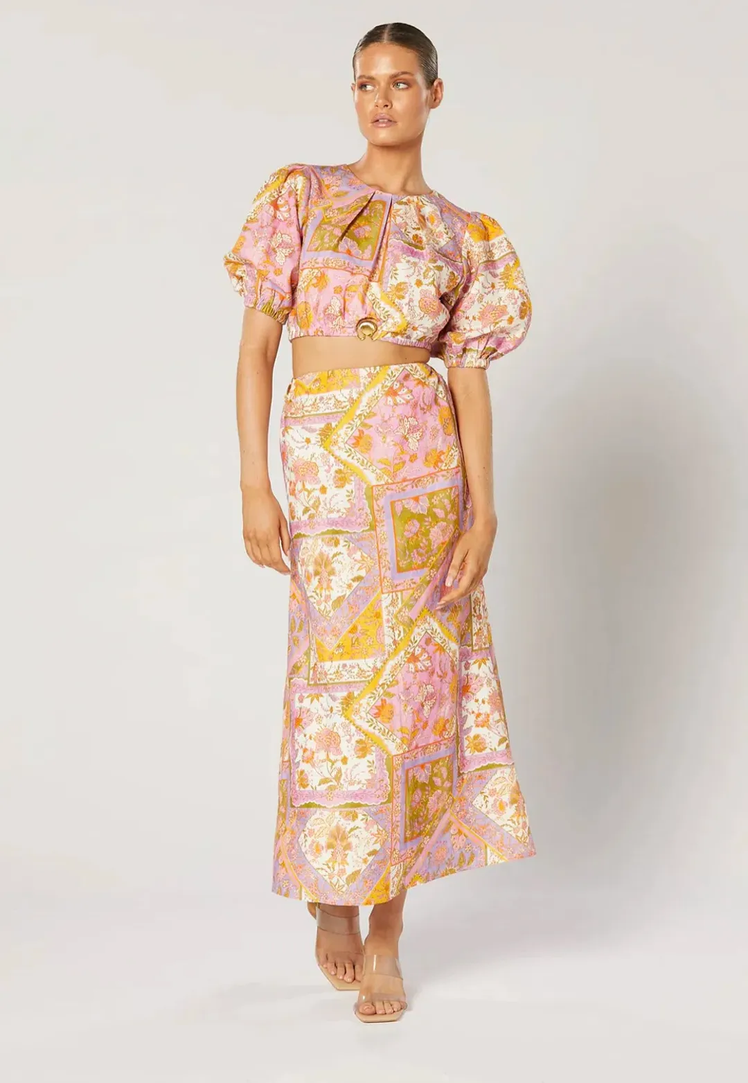 Winona Harlan Shell Top and Skirt Set Floral Size S / AU 8 for rent on The Volte - main image