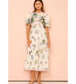 Alemais Sunset Midi Dress Multi Print Size 12 for rent on The Volte - image 1