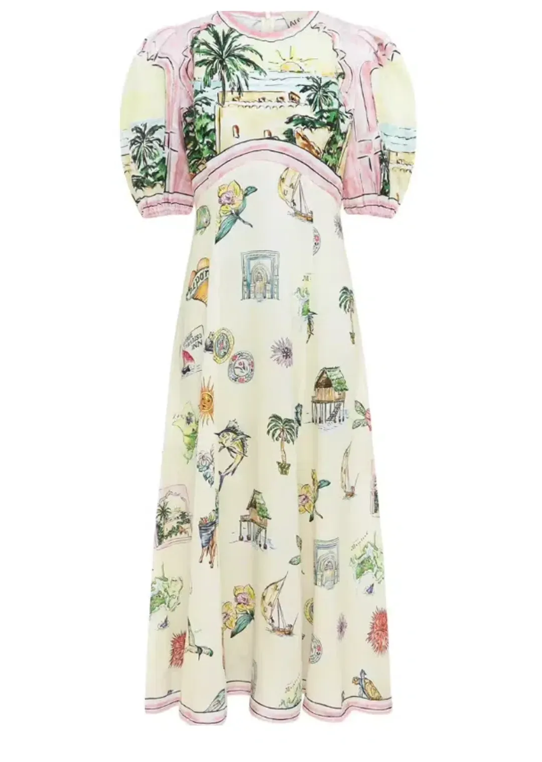 Alemais Sunset Midi Dress Multi Print Size 12 for rent on The Volte - main image