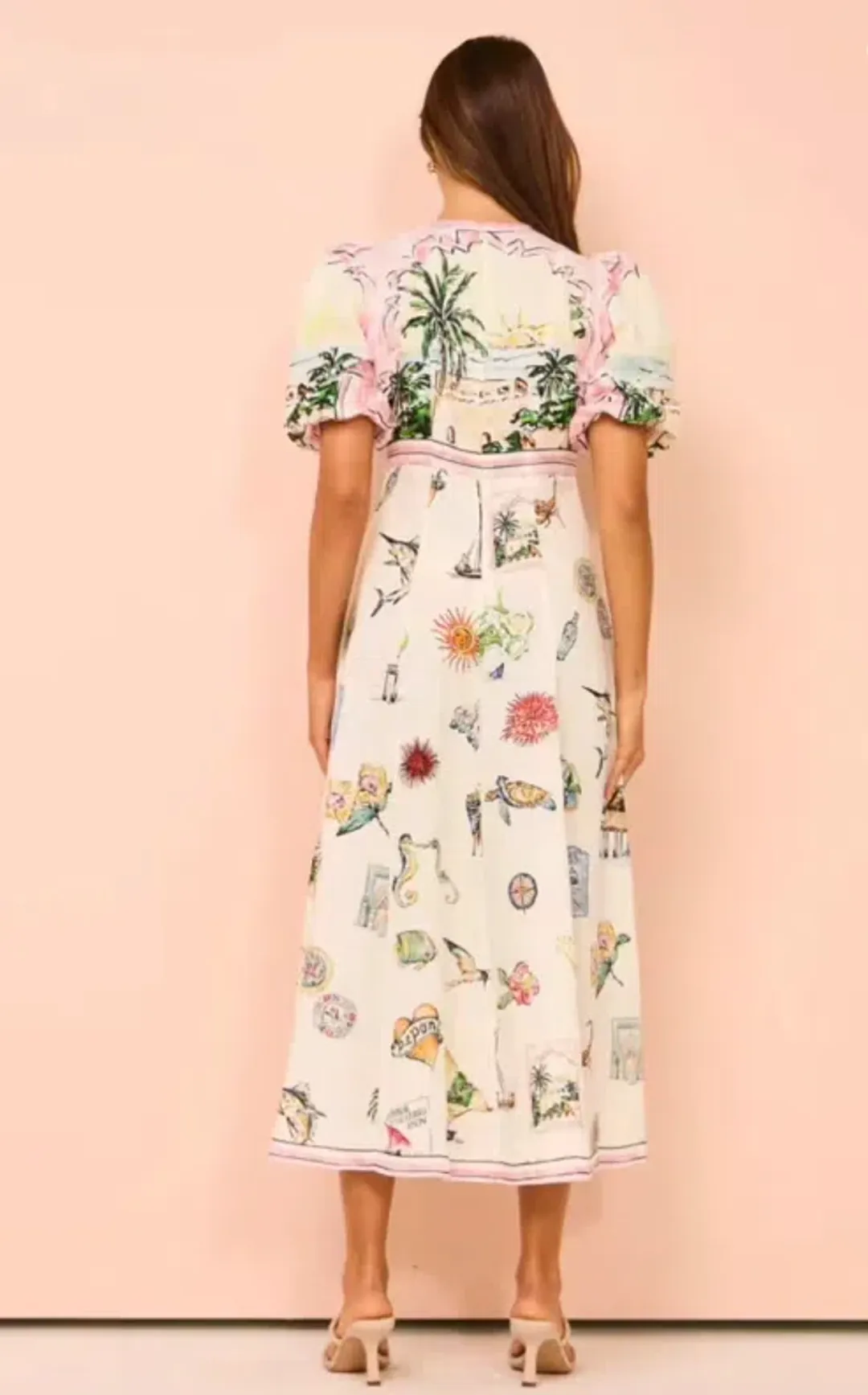 Alemais Sunset Midi Dress Multi Print Size 12 for rent on The Volte - main image