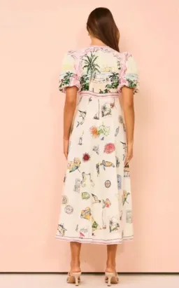 Alemais Sunset Midi Dress Multi Print Size 12 for rent on The Volte - image 2