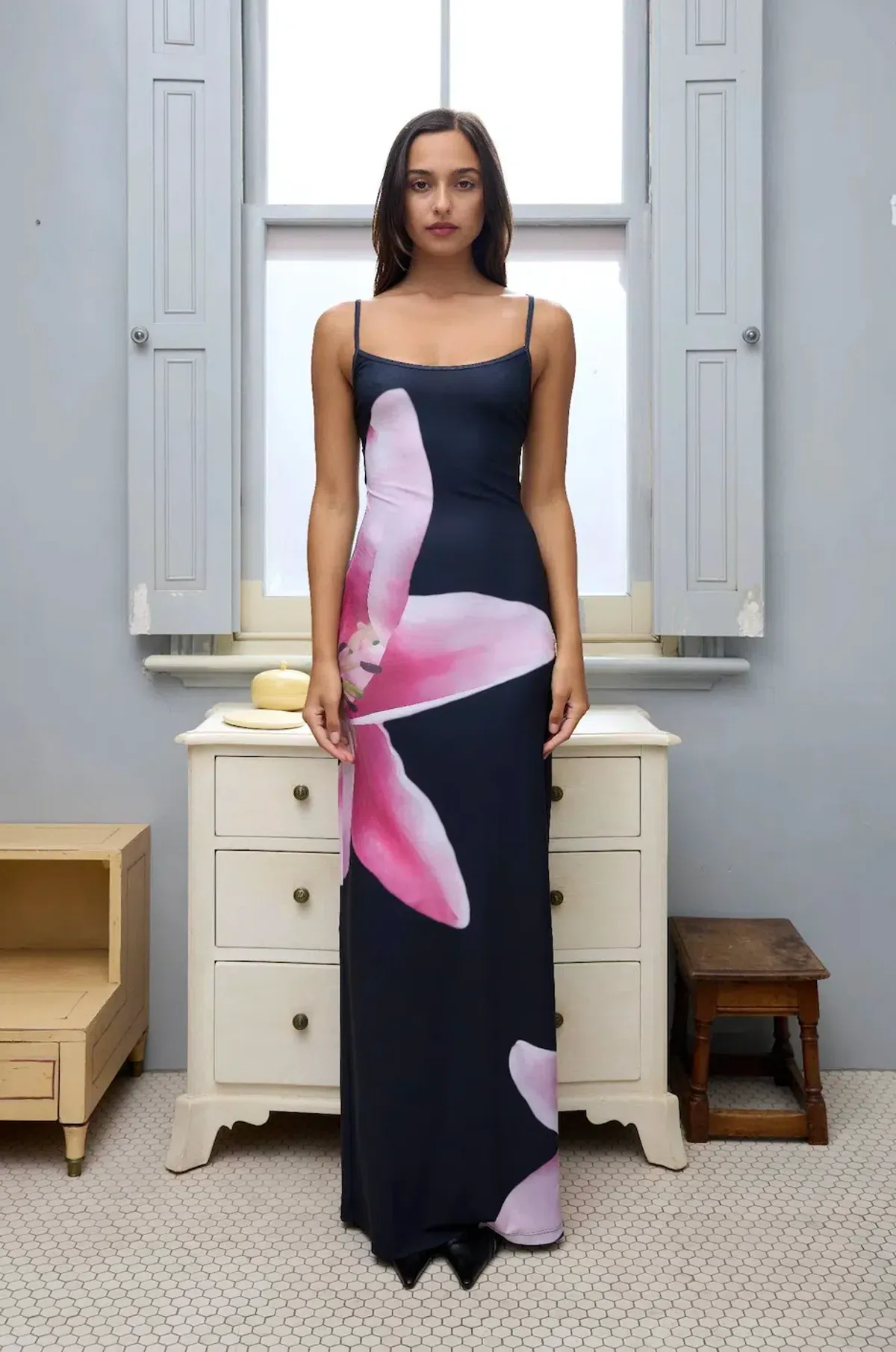 With Harper Lu Slip Dress Pink Lily Floral Size 8 - Image 1