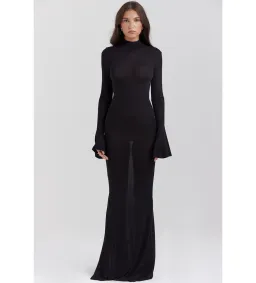 House Of Cb Sancha Black Knit Maxi Dress Black Size 6 for rent on The Volte - image 1