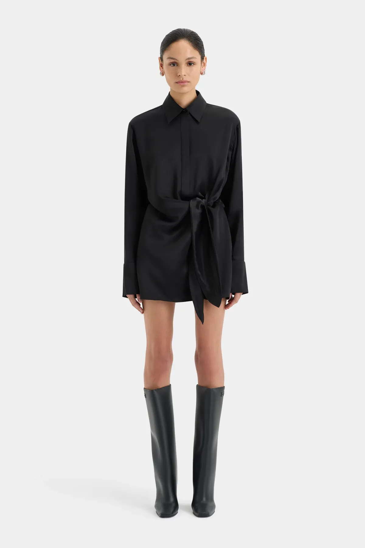 Sir the label Sorrento Shirt Dress Black Size AU 8 for rent on The Volte - main image