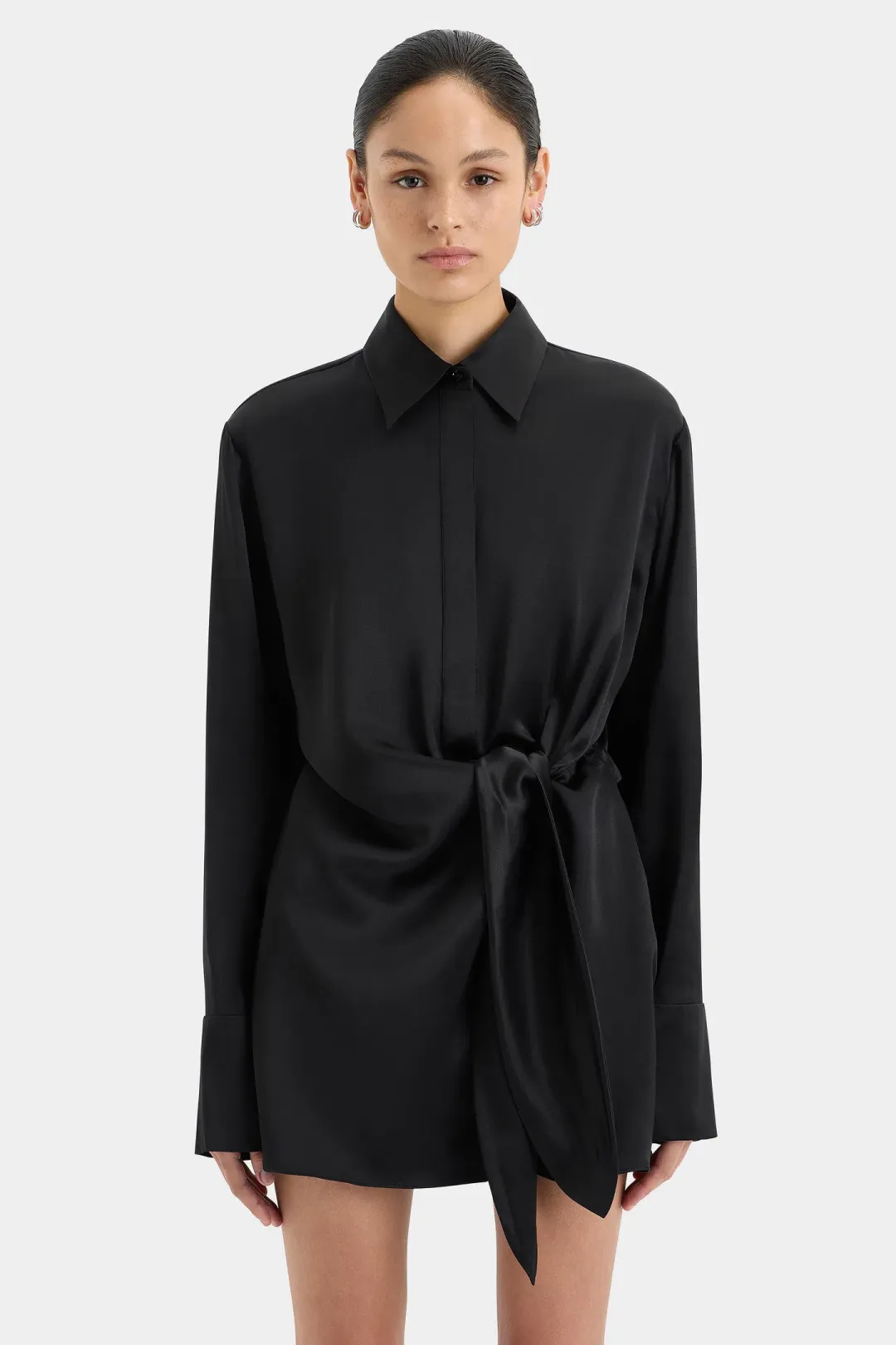Sir the label Sorrento Shirt Dress Black Size AU 8 for rent on The Volte - main image