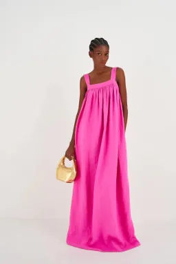 Oroton Bow Detail Sundress Fuchsia Pink Size AU 8 for rent on The Volte - image 1