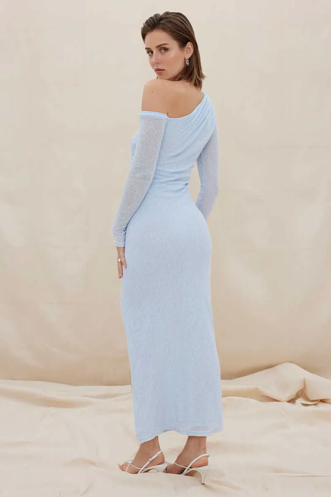 Sovere Embrace Knit Maxi Dress Dawn Blue Size 14 for rent on The Volte - main image