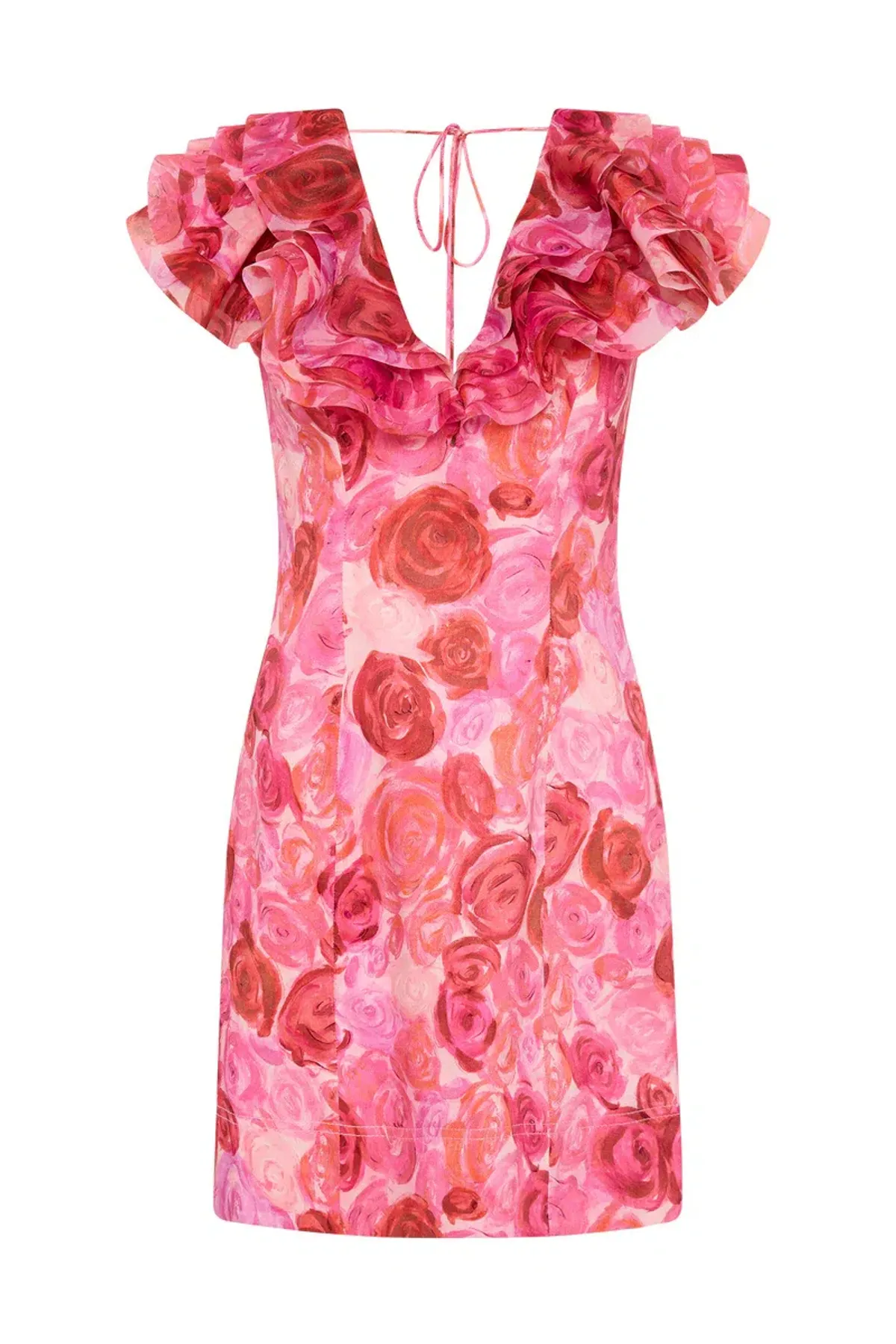 Aje Charmed Plunge Mini Dress Pink Floral Size 14 - Image 7