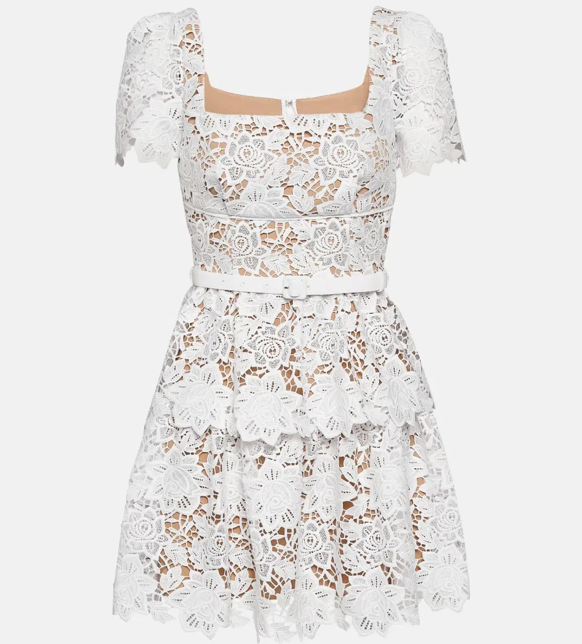 Self Portrait Bridal Lace Mini Dress White Size AU 8 - Image 5