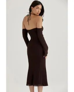House of CB Naomi Midi Dress in Espresso Brown Size AU 6 for rent on The Volte - image 3