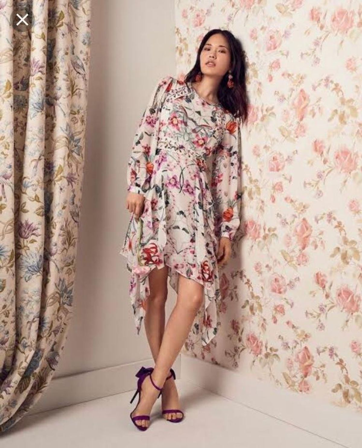 Thurley Poppy print layered dress - Image 2