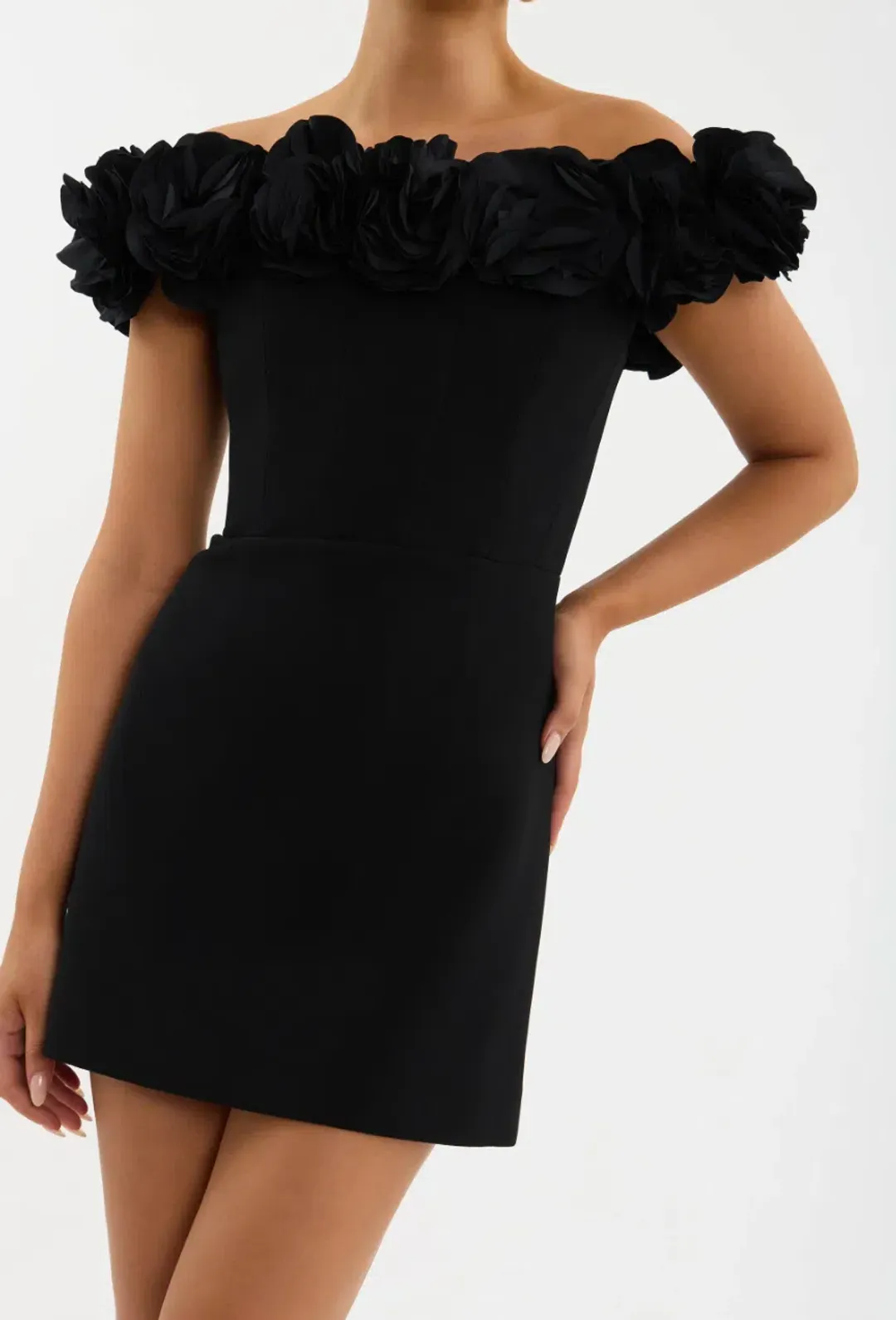 Rebecca Vallance Odetta Mini Dress Black Size 8 for rent on The Volte - main image