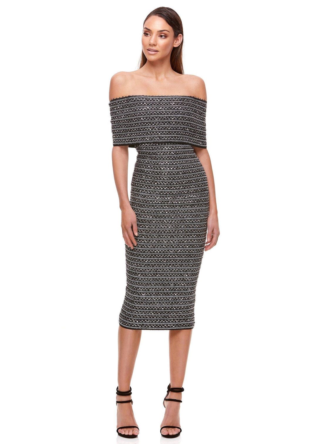 Eliya The Label Lenora Midi Dress Grey Size 8 for rent on The Volte - main image