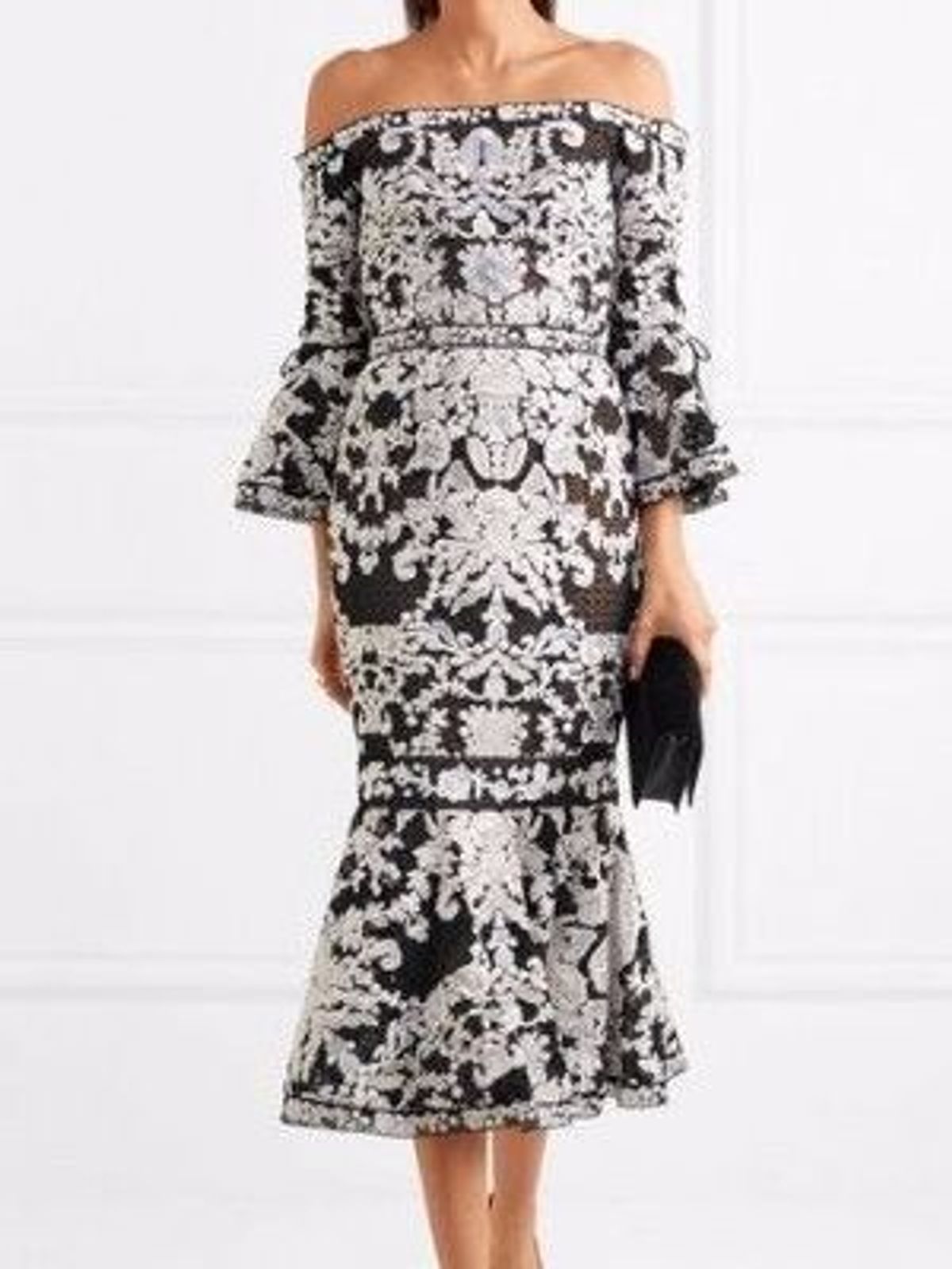 Marchesa Notte Guipure Lace and Tulle Dress Size 10 - Image 1