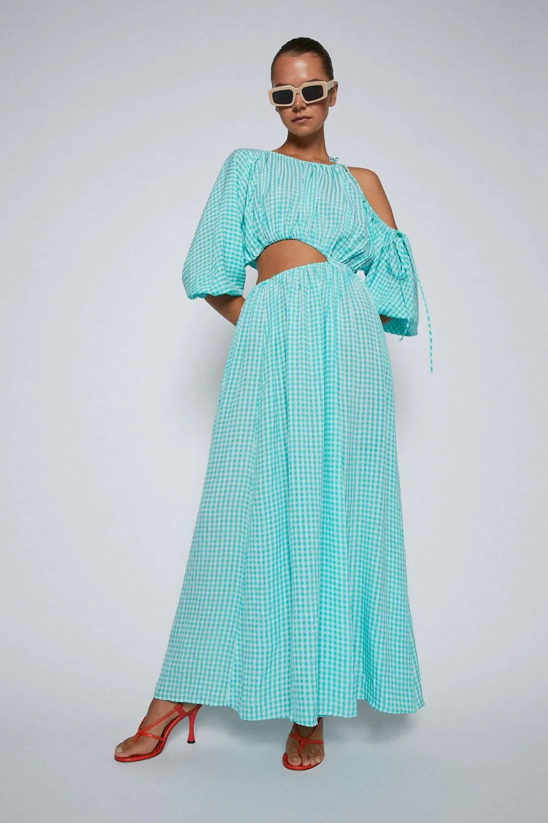 Scanlan Theodore Gingham Drawstring Dress Mint Size 10 for rent on The Volte - main image