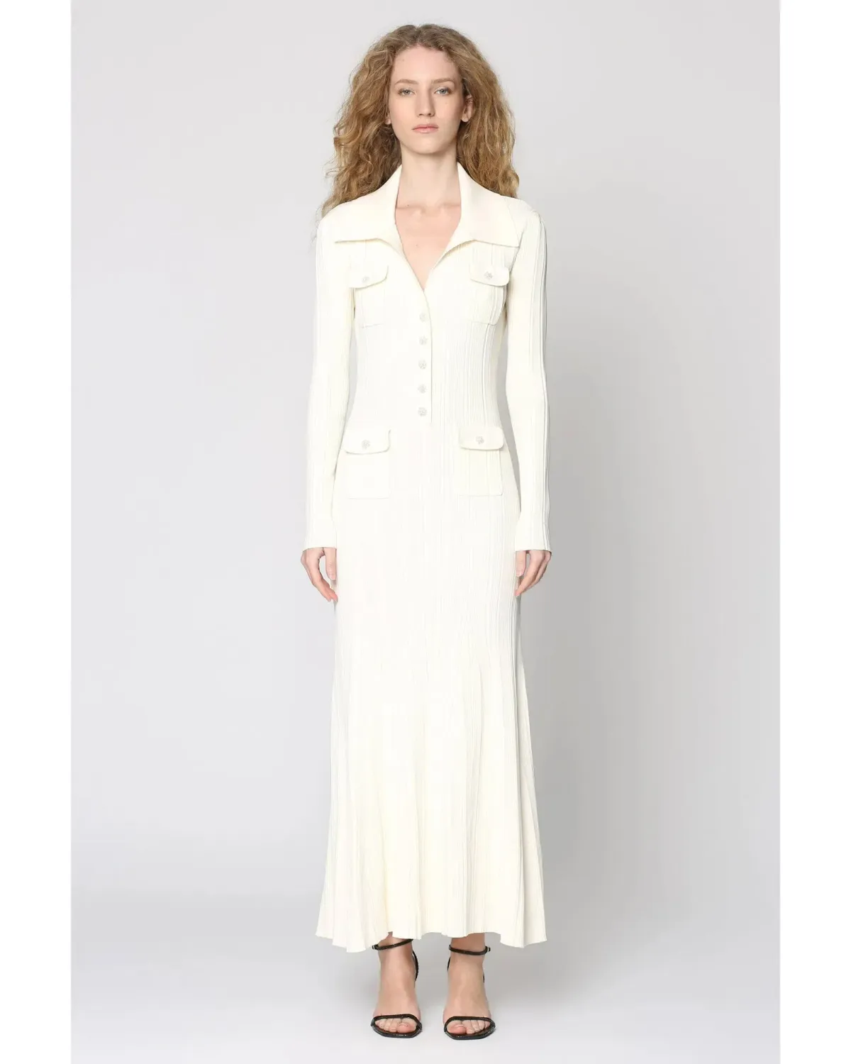 Self Portrait Embellished Midi Dress Cream Size AU 8 for rent on The Volte - main image