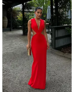 Effie Kats Valencia Gown Cherry Red Size XS / AU 6 for rent on The Volte - image 1